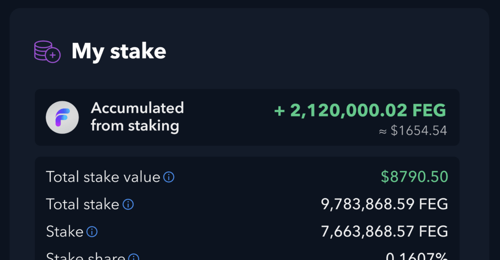 Easily monitor your stake at FEGex